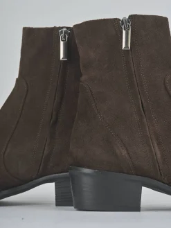 Stivaletti tacco 3cm camoscio testa