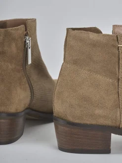 Stivaletti tacco 4cm camoscio marrone