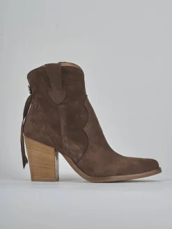 Stivaletti tacco 7cm camoscio testa