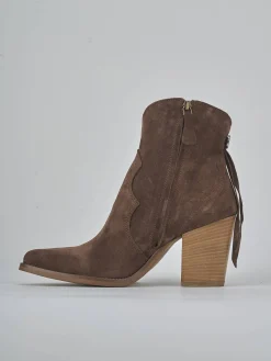 Stivaletti tacco 7cm camoscio testa