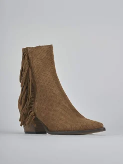 Stivaletti tacco 6cm camoscio marrone