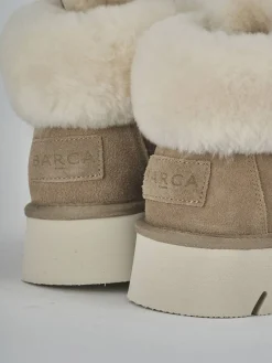 Stivaletti tacco 3cm camoscio beige