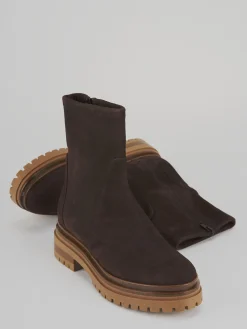 Stivaletti tacco 3cm camoscio testa