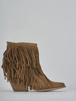 Stivaletti tacco 7cm camoscio marrone