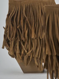 Stivaletti tacco 7cm camoscio marrone