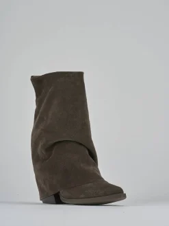 Stivaletti tacco 7cm camoscio testa