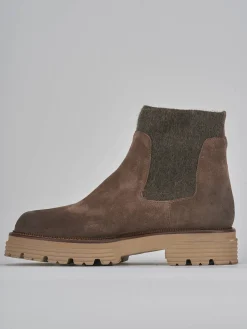 Stivaletti tacco 2cm camoscio beige