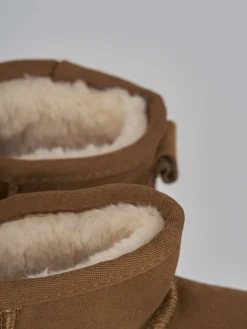 Stivaletti tacco 2cm camoscio marrone