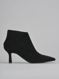 Stivaletti tacco 7cm camoscio nero
