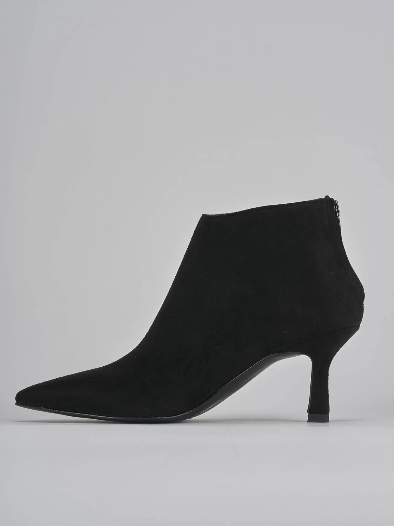 Stivaletti tacco 7cm camoscio nero
