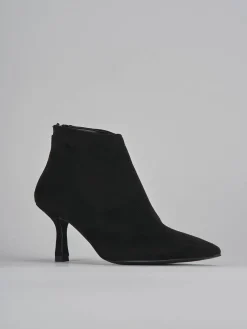 Stivaletti tacco 7cm camoscio nero