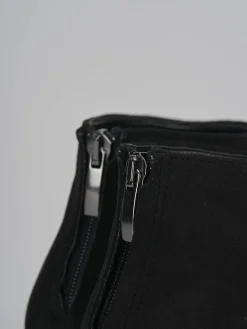 Stivaletti tacco 7cm camoscio nero