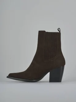 Stivaletti tacco 8cm camoscio testa