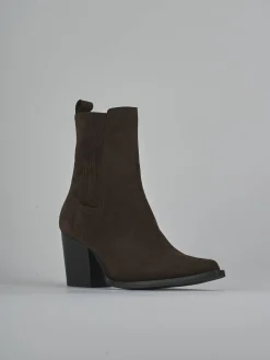 Stivaletti tacco 8cm camoscio testa