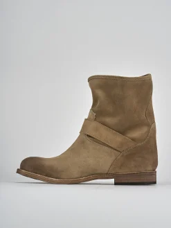 Stivaletti tacco 1cm camoscio beige