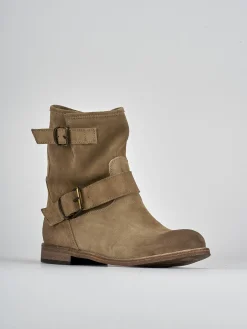 Stivaletti tacco 1cm camoscio beige