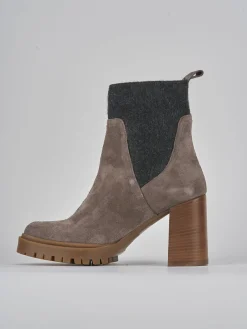 Stivaletti tacco 9cm camoscio grigio