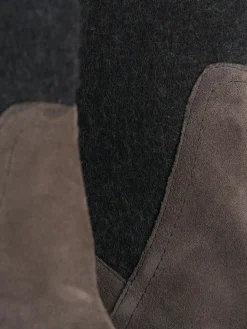 Stivaletti tacco 9cm camoscio grigio