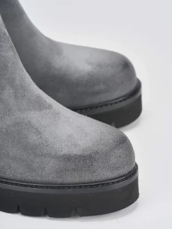 Stivaletti tacco 5cm camoscio grigio