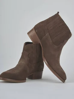 Stivaletti tacco 3cm camoscio testa