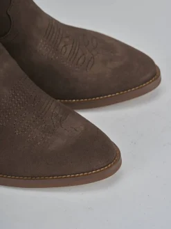 Stivaletti tacco 3cm camoscio testa