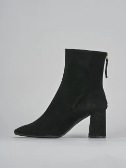 Stivaletti tacco 7cm camoscio nero