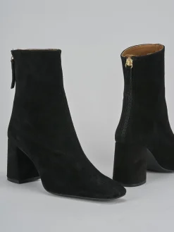 Stivaletti tacco 7cm camoscio nero