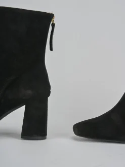 Stivaletti tacco 7cm camoscio nero