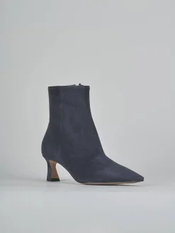 Stivaletti tacco 6cm camoscio blu