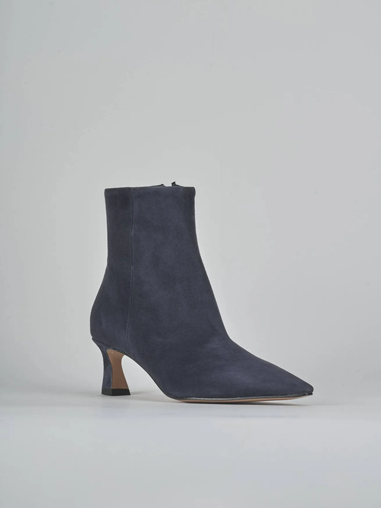 Stivaletti tacco 6cm camoscio blu