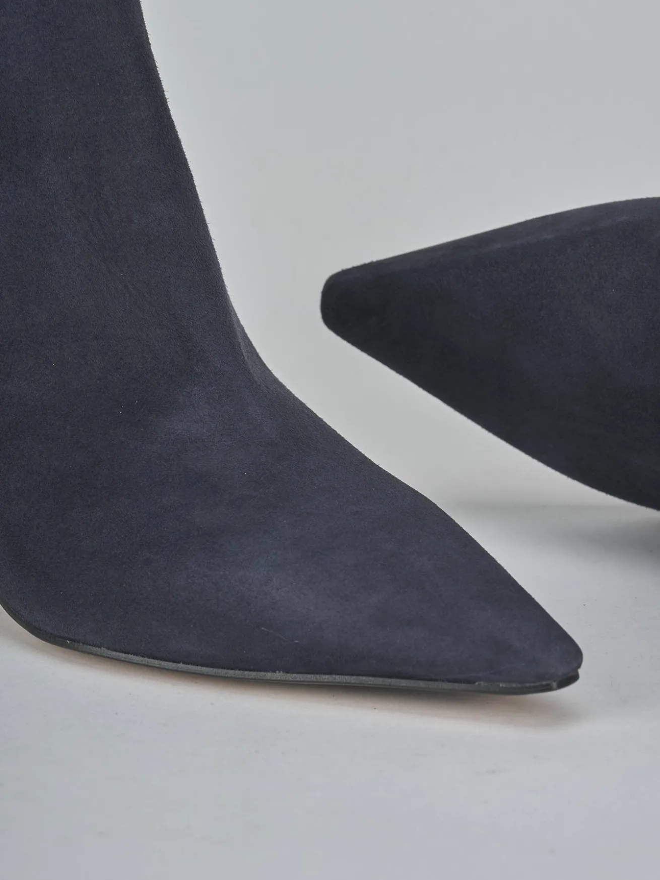 Stivaletti tacco 6cm camoscio blu