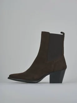 Stivaletti tacco 7cm camoscio testa