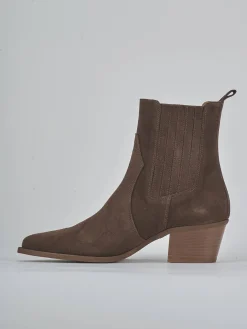 Stivaletti tacco 5cm camoscio testa