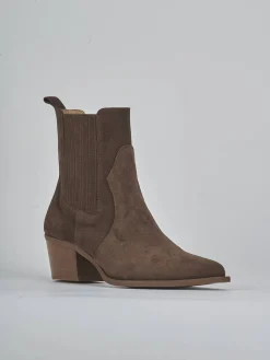 Stivaletti tacco 5cm camoscio testa