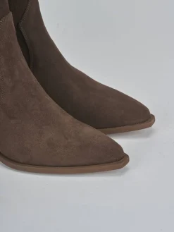 Stivaletti tacco 5cm camoscio testa