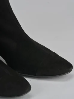 Stivaletti tacco 5cm camoscio nero