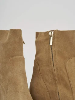 Stivaletti tacco 7cm camoscio marrone