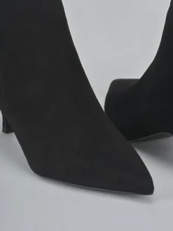 Stivaletti tacco 5cm camoscio nero