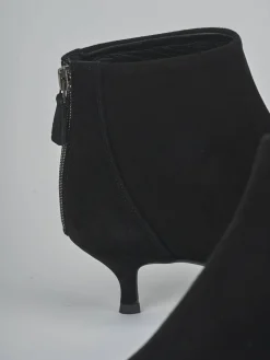 Stivaletti tacco 5cm camoscio nero