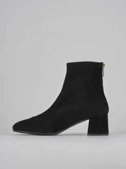 Stivaletti tacco 6cm camoscio nero