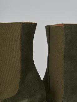 Stivaletti tacco 7cm camoscio verde