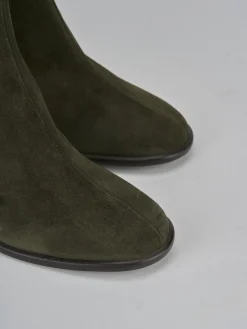 Stivaletti tacco 7cm camoscio verde
