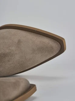 Stivaletti tacco 5cm camoscio beige