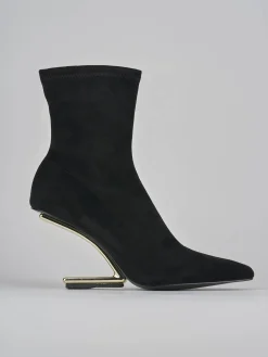 Stivaletti tacco 7cm camoscio nero