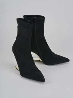 Stivaletti tacco 7cm camoscio nero