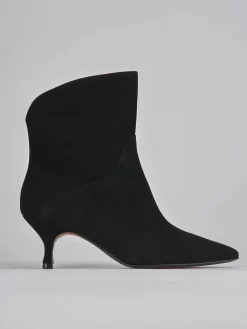 Stivaletti tacco 5cm camoscio nero