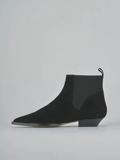 Stivaletti tacco 2cm camoscio nero