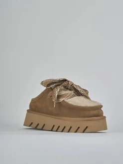 Stivaletti tacco 3cm camoscio marrone