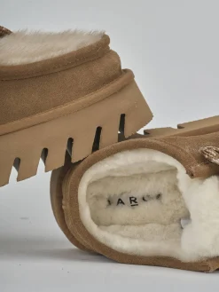 Stivaletti tacco 3cm camoscio marrone