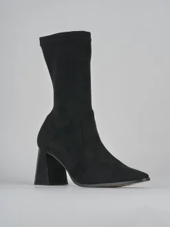 Stivaletti tacco 7cm camoscio nero